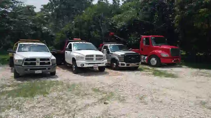 Foto de gruas estacionadas.